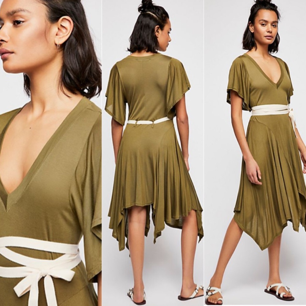 Free People Somewhere Tunic Army